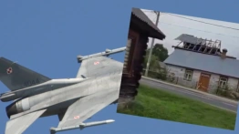 Fragmenty rakiety w sadzie pod Jarosławcem