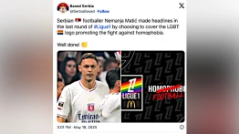 Zakrył plakietę LGBT na koszulce. Serbski piłkarz z zakazem udziału w meczach