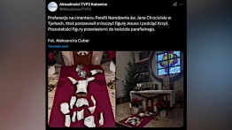 „Piłowanie katolików”. W Tychach zdewastowano figurę Chrystusa