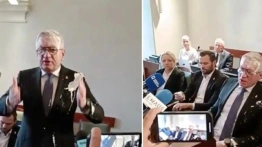 Poznaniacy mają dość. Tort na twarzy Jaśkowiaka podczas sesji rady miejskiej [Wideo]