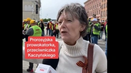 Broniła Putina i atakowała Kaczyńskich - prowokatorka na marszu Solidarności [Wideo]