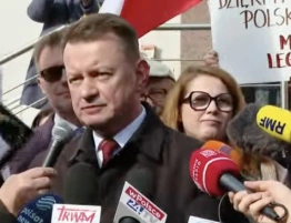 Mariusz Błaszczak po wyjściu z prokuratury: Ten reżim padnie