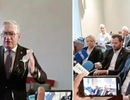 Poznaniacy mają dość. Tort na twarzy Jaśkowiaka podczas sesji rady miejskiej [Wideo]