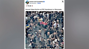 Tak się bawią młodzi Ukraińcy w Polsce. Flaga UPA na PGE Narodowym