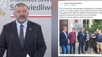 „Sforsowali drzwi do korytarza”. Próba siłowego wejścia do KRS