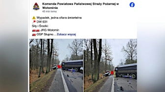 Wypadek z udziałem wojskowej ciężarówki. Jedna osoba nie żyje