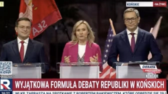 Kandydat KO stchórzył. Debata w Końskich bez Trzaskowskiego