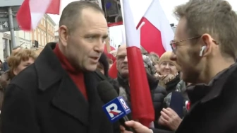 Karol Nawrocki na manifestacji przeciw planom MEN: Jestem tu, by zaprotestować przeciwko seksualizacji polskich dzieci