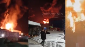 [Wideo] Spektakularna akcja Ukrainy. Rój dronów przełamał obronę i siatki w ataku na rafinerię w Wielkich Łukach