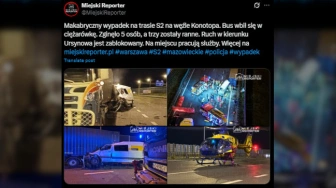 Koszmarny wypadek na autostradzie. Bus kurierski wiózł osiem osób, pięć zginęło na miejscu