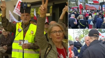 Tłumy przed Prokuraturą Krajową w obronie Sakiewicza, wolności słowa i suwerenności