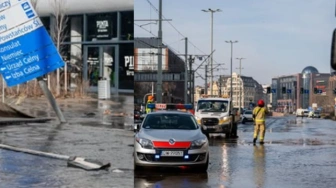 Nagła powódź w centrum Wrocławia – awaria magistrali sparaliżowała ruch i zalewa ulice
