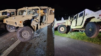Wypadek amerykańskiego konwoju na A2. Ranni żołnierze i kierowca busa