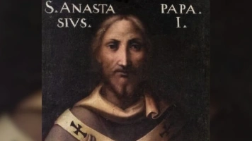 Św. Anastazy I, papież.  Św. Augustyn nazwał go "mężem apostolskiej gorliwości"