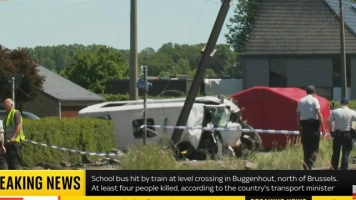 Dramat na przejeździe kolejowym w Belgii. Pociąg staranował szkolny bus z dziećmi