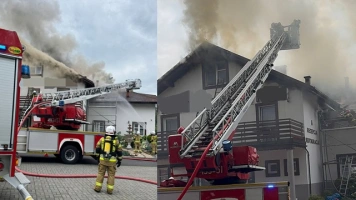 Groźny pożar hotelu w Wiśle. Ogień ukryty w poddaszu, akcja gaśnicza trwa