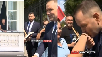 [Wideo] Prezydent Nawrocki umawia się z Polakami przed Belwderem: „Będę za pół godziny”