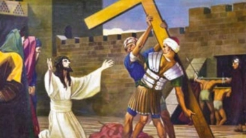 II STACJA Jezus bierze krzyż na swoje ramiona