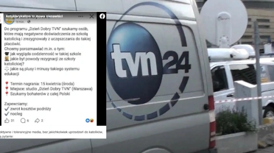 Tak TVN buduje „obiektywny” przekaz o Kościele. „Szukamy osób, które mają negatywne doświadczenia…”