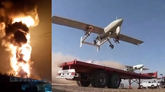 PILNE! Iran. Płonie fabryka dronów Shahed, ataki na obiekty wojskowe [Wideo]