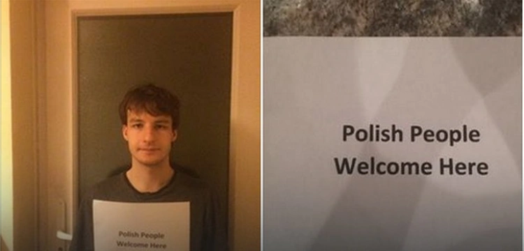 Genialne! Młody Anglik rozpoczął akcję dla Polaków: "Polish People Welcome Here"