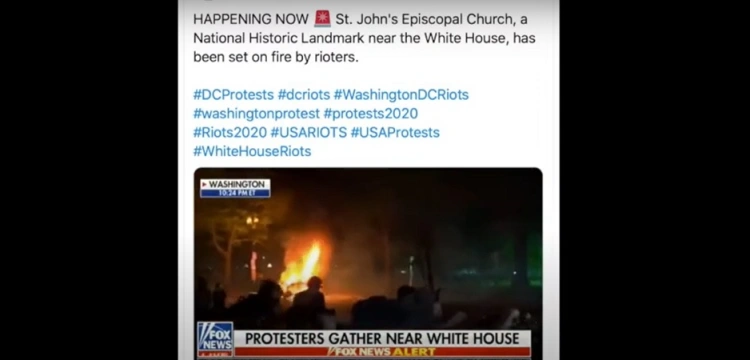ANTIFA niszczy kościoły w czasie zamieszek w USA (Wideo)