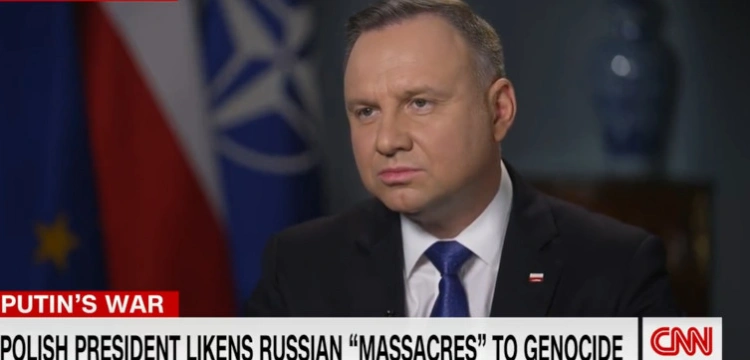 Prezydent Duda w CNN: Celem tej inwazji jest unicestwienie narodu ukraińskiego