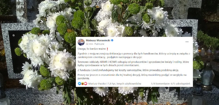 Rząd odkupi kwiaty sprzedawane przed cmentarzami