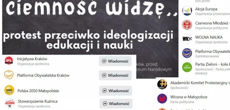 Absolutna perełka! Kraków. Protest przeciwko ideologizacji nauki, a organizatorzy … wszyscy na obcych garnuszkach