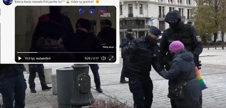 "Babcia Kasia" do policjantki: Jesteście po prostu zasranym gównem [Wideo]