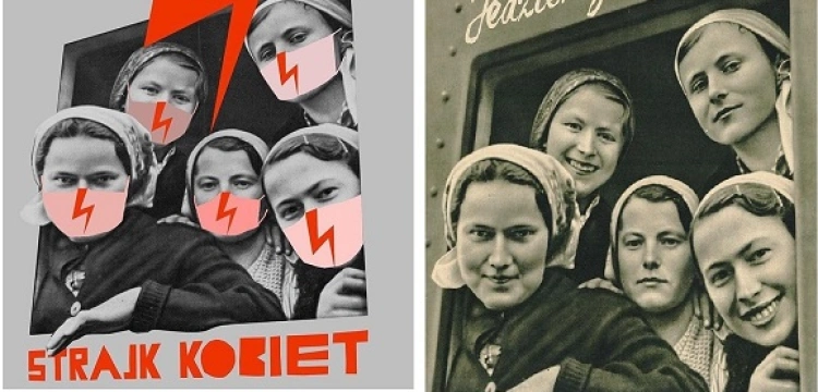 Szok! Plakat ,,Strajku Kobiet'' inspirowany tym z III Rzeszy?