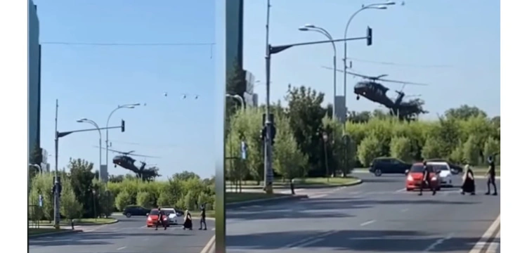 [Wideo] Rumunia: Black Hawk wylądował na rondzie w ścisłym centrum Bukaresztu