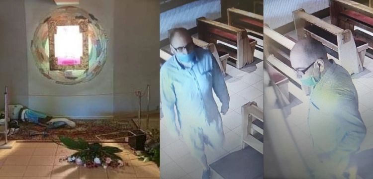 Policja publikuje zdjęcia profanatora kaplicy kościoła św. Maksymiliana M. Kolbego w Koninie