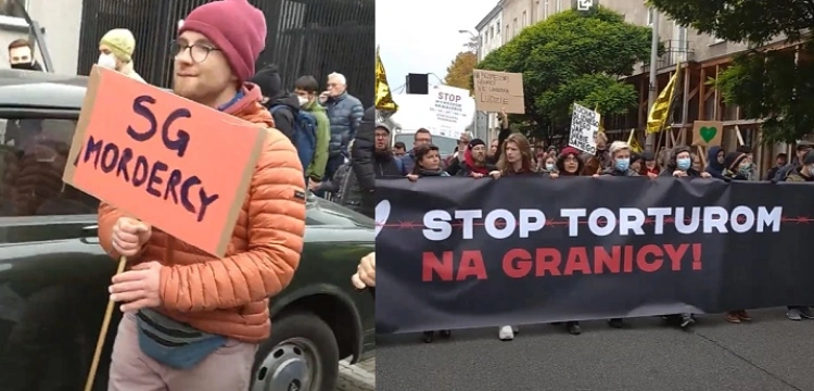 Warszawa. Marsz "Stop torturom na granicy" i absolutnie skandaliczne hasła: "SS-mani z SG", „SG Mordercy”