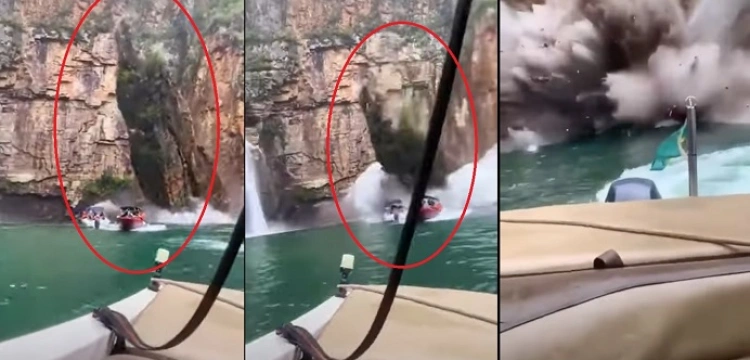 [Wideo] Brazylia. Gigantyczna skała runęła na przepływające łodzie. Są ofiary śmiertelne