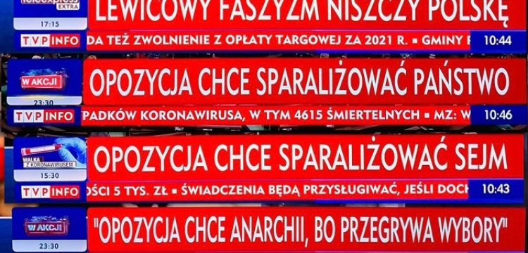 KRRiT odpowiada ws. paska TVP: ,,lewicowy faszyzm niszczy Polskę''