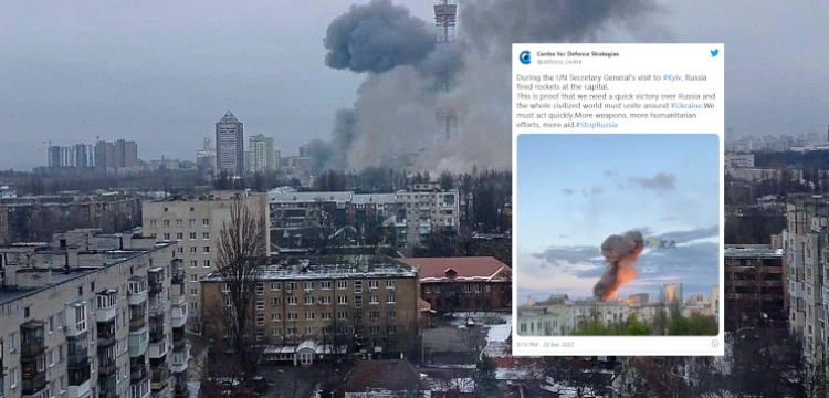 Silne wybuchy w centrum Kijowa. W mieście przebywa szef ONZ