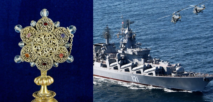 Drzazga z krzyża Chrystusa zatonęła wraz z ,,Moskwą’’. Relikwię umieszczono na okręcie dwa lata temu 