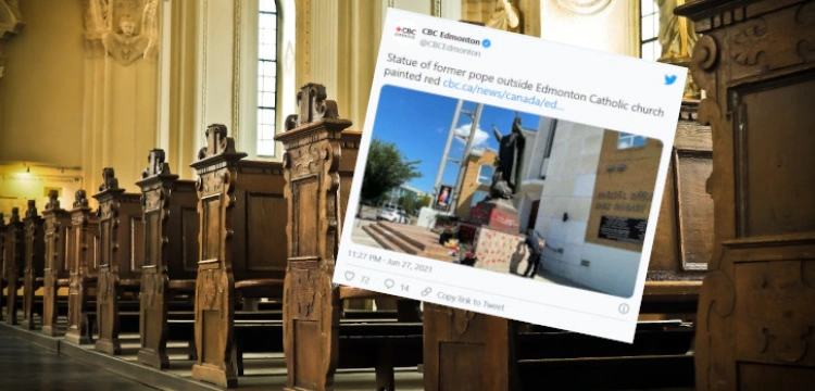 Fala ataków na kościoły w Kanadzie. Zdewastowano pomnik JPII