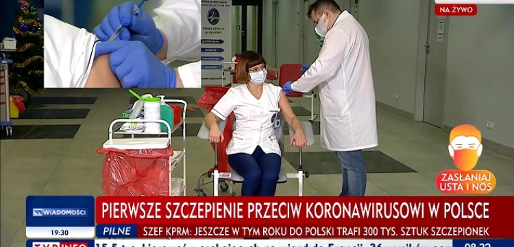 Zaszczepiono pierwszą osobę w Polsce