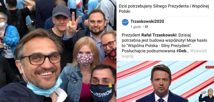 Agitacja na Trzaskowskiego na profilu samorządu gminy Ursynów w Warszawie