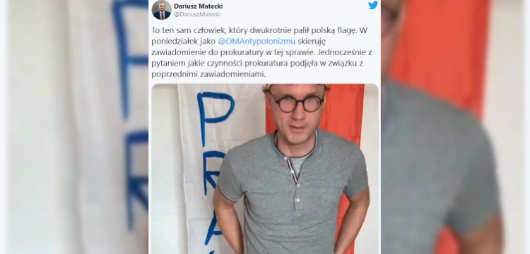 Homoaktywista znów znieważył flagę Polski. Radny PiS zawiadamia prokuraturę