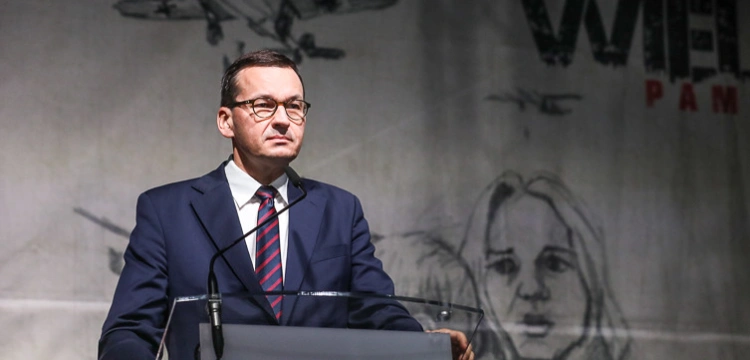 Premier Morawiecki w Wieluniu: Tu objawił się barbarzyński zamysł Niemców
