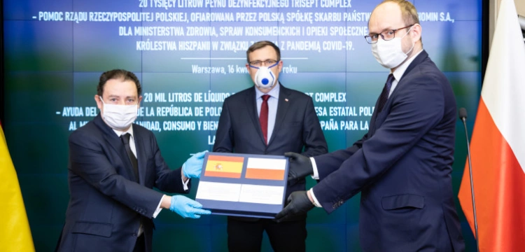 Polska wspiera Hiszpanię w walce z koronawirusem. Przekazano 20 tys. litrów płynu dezynfekcyjnego