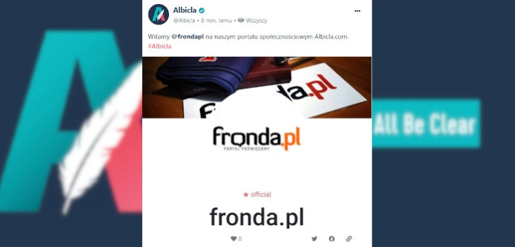 Portal Poświęcony Fronda.pl także na Albicla.com. Zachęcamy do obserwowania!