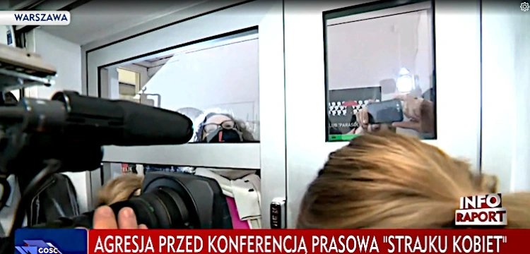 Lempart wyrzuca dziennikarzy. Nazwała ich ,,psami''. TVP: Poturbowano dziennikarkę ,,Gazety Polskiej''
