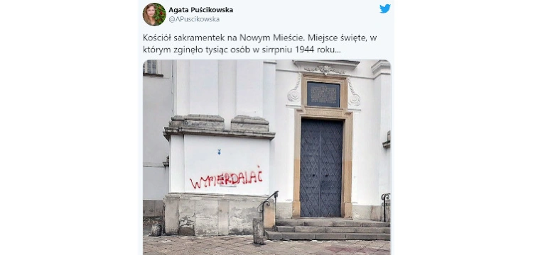 Warszawa: Lewacy sprofanowali kościół, w którym w trakcie Powstania zginęło tysiąc osób! 