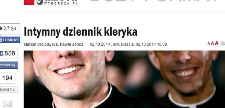 Ks. Jan Sikorski dla Fronda.pl o „Intymnym dzienniku kleryka”: Niech się „GW” nie martwi seminariami duchownymi. Kościół zajmuje się nimi