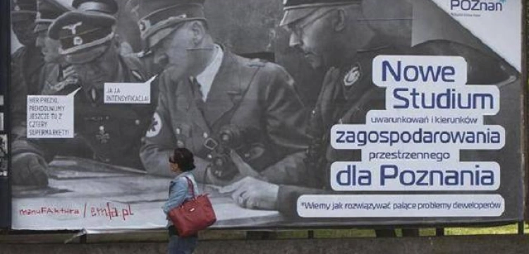 Plakat z Hitlerem i Himmlerem w Poznaniu 