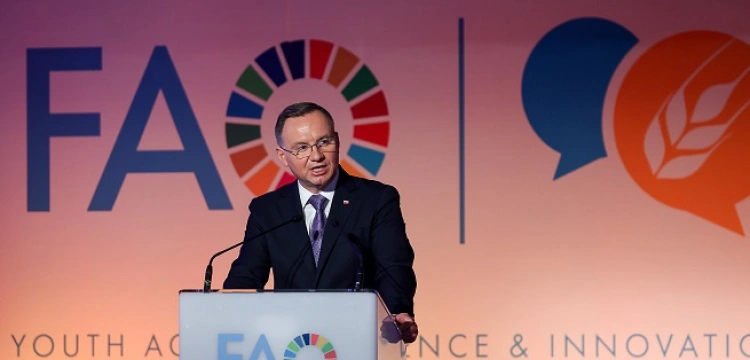 Prezydent Duda w Rzymie na WFF: Zagrożenie bezpieczeństwa żywnościowego jest ogromne. Musimy się dzielić i powinniśmy się dzielić